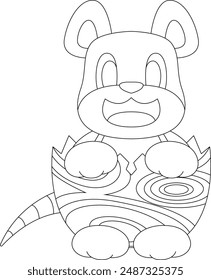 Mouse Easter Easter egg Animal Vector Graphic Art Illustration