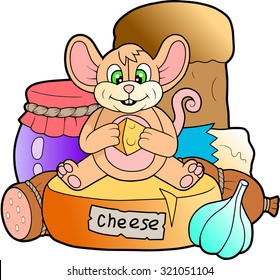 mouse eating cheese
