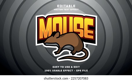 mouse editable text effect logo with modern style	
