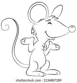 Mouse. Element for coloring page. Cartoon style.