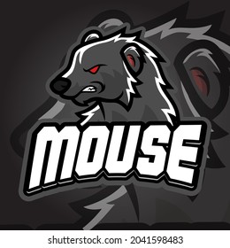 Mouse Esport logo. Suitable for team logo or esport logo and mascot logo, or tshirt design.