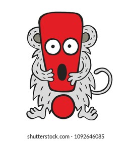 mouse exclamation mark illustration vector