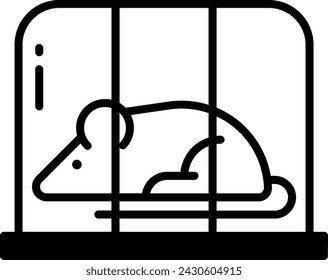 Mouse experiment glyph and line vector illustration