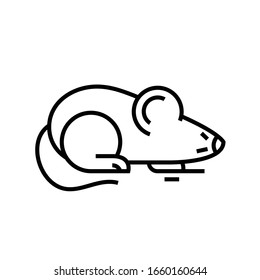 Ícone de linha de experiência do mouse, sinal de conceito, ilustração vetorial de contorno, símbolo linear.