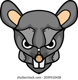 Mouse Gesicht ist wütend, Vektorgrafik, geeignet für erfundene Masken, Hemddesign, etc.