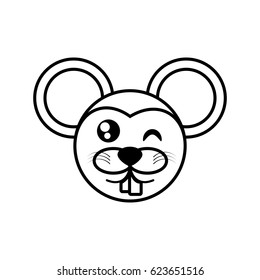mouse face animal outline
