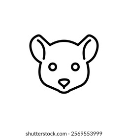 Mouse face icon Thin vector set