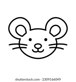 Mouse face, muzzle. Doodle style. Hand drawn character. Animal head illustration. Vector hand drawn illustration.