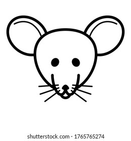 Mouse face outline icon illustration