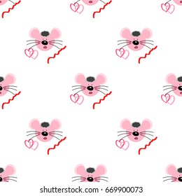 mouse faces, seamless pattern for textile 