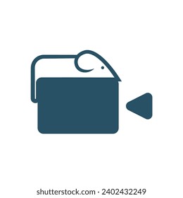mouse film logo design simple vector.