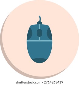 Icono de estilo de círculo plano de ratón