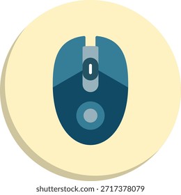 Icono de estilo de círculo plano de ratón