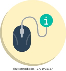 Mouse Flat Circle Style Icon
