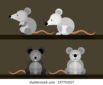 Mouse - flat design  Simple illustration in the flat style, colors easy to change