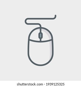 Mouse Flat Icon Isolated On White Background