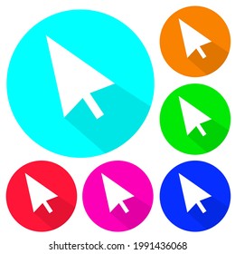 mouse flat icon in multi colors