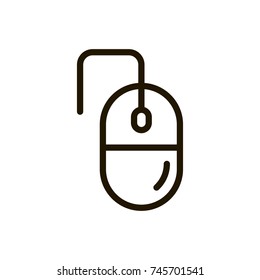 Mouse flat icon. Single high quality outline symbol of control for web design or mobile app. Thin line signs of computer game for design logo, visit card, etc. Outline pictogram of online