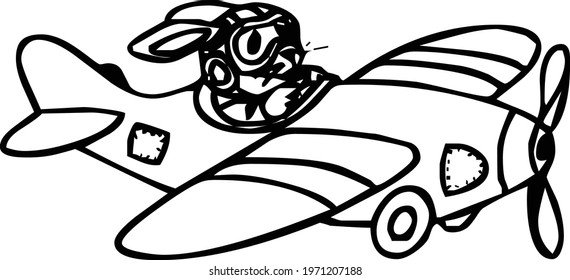 mouse flying jet funny drawing vector design