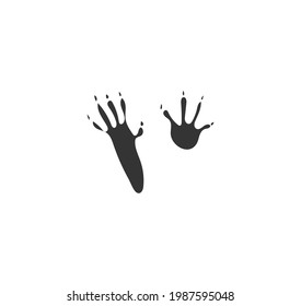 Mouse footprint black silhouette vector on a white background