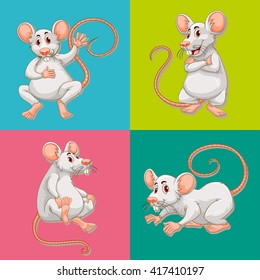 Ratón en la ilustración de fondo de cuatro colores