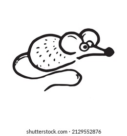 Mouse Funny Cartoon Sketch Vector Illustration Stock Vector (Royalty ...