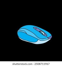 mouse gaming blue vector illustration