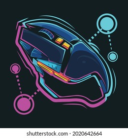 mouse gaming cartoon illustration Premium Vector