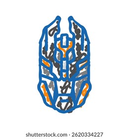 mouse gaming pc doodle icon sketch vector. mouse gaming pc sign. isolated symbol illustration