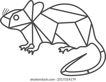 Mouse, geometric design. Geometric vector rat