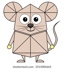Mouse in geometric shapes on white