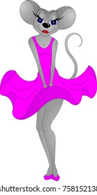mouse girl in pink dress