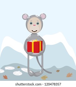 The mouse gives a gift