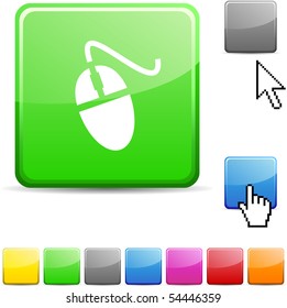 Icono de la web brillante del ratón.