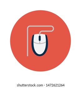 mouse glyph flat vector icon