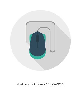 mouse glyph flat vector icon