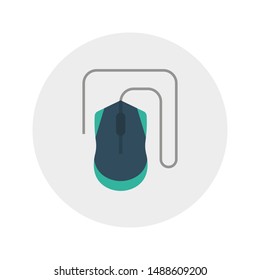 mouse glyph flat vector icon