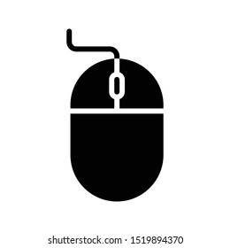 mouse glyph flat vector icon
