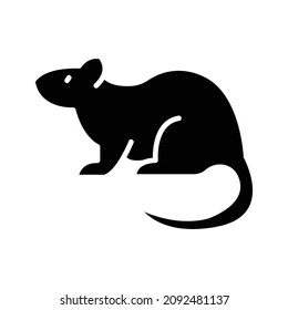 Mouse Glyph Icon Animal Vector 
