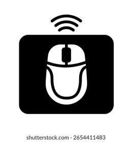Glifo do mouse, mini ícone de ilustração. use para conceito moderno, impressão, UI, kit UX, web e desenvolvimento de aplicativos. Vetor relacionado ao trabalho remoto, trabalho em casa.