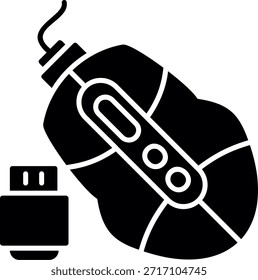 Design de ícone de estilo de glifo do mouse