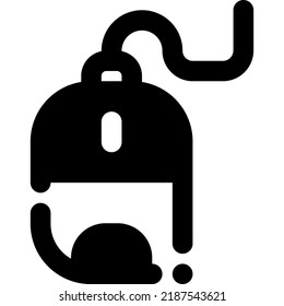 Plantilla de ilustración y diseño vectorial del icono de estilo de glifo del ratón