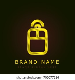 Mouse golden metallic logo