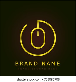 Mouse golden metallic logo