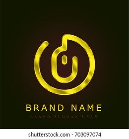 Mouse golden metallic logo