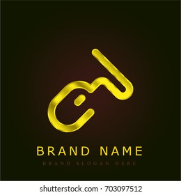 Mouse golden metallic logo