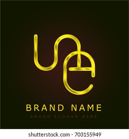 Mouse golden metallic logo
