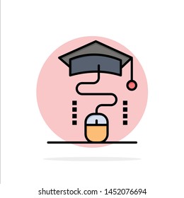 Mouse, Graduation, Online, Education Abstract Circle Background Flat color Icon