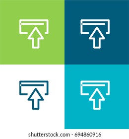 Mouse green and blue material color minimal icon or logo design