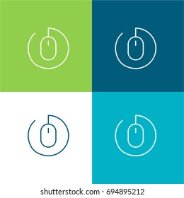 Mouse green and blue material color minimal icon or logo design